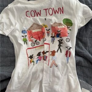 Cow Town Women's Graphic Tee - White